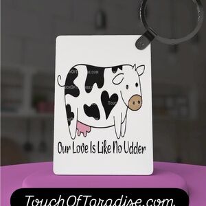 Cute Cow Print Keychain